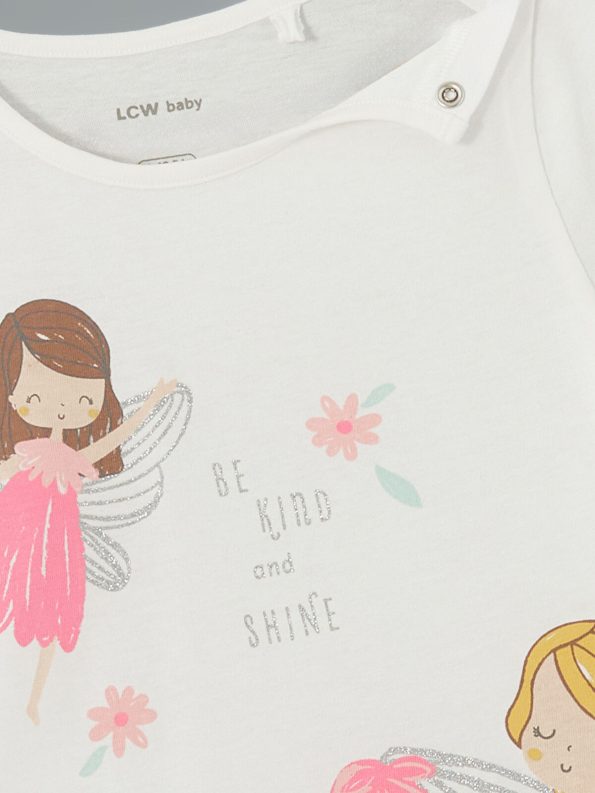 LCW Baby Cream Bicycle Neck Girl Baby Pajama Set