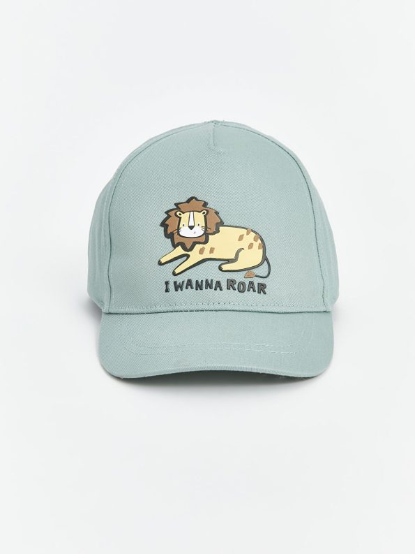 LCW Baby Green Lion Print Boys' Cap