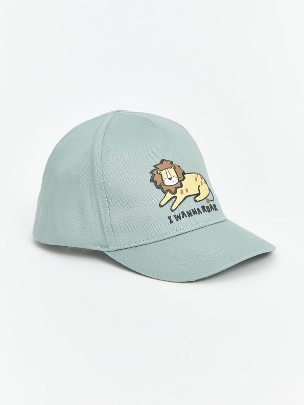 LCW Baby Green Lion Print Boys' Cap