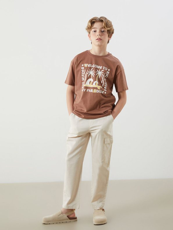 Standard Fit Linen Blend Boys' Pants