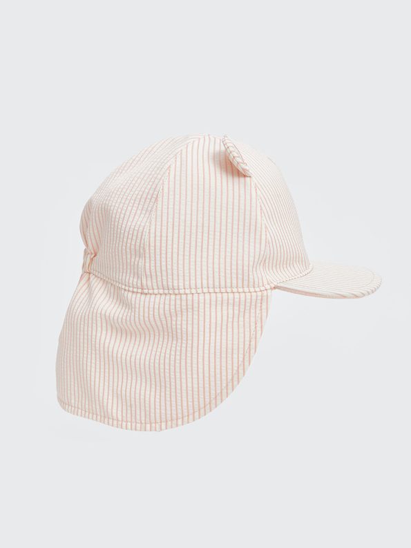 LCW Baby Pink Striped Sun Hat with Ear Protection