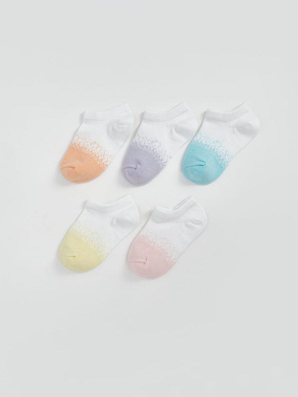 LCW Baby Pink Block Pattern Girl's Socks Set
