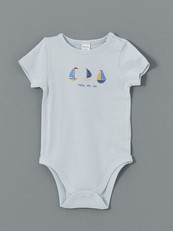 LCW Baby Blue Boy's Bodysuit and Leggings Set