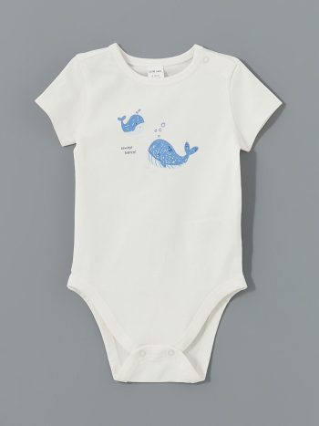 LCW Baby Cream Boys' Snapsuit and Pants Set