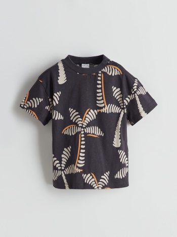 LCW Baby Gray Printed Boys Shirt and Pants Set