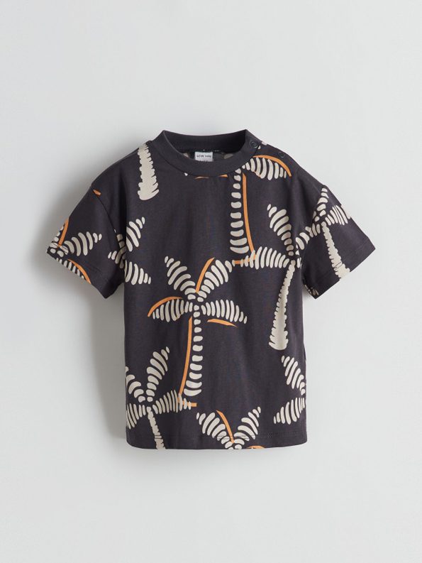 LCW Baby Gray Printed Boys Shirt and Pants Set