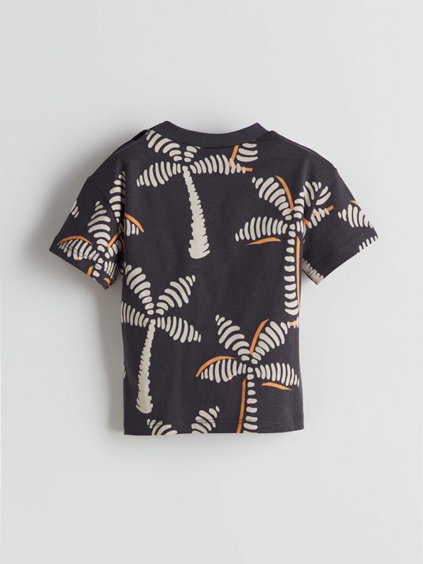 LCW Baby Gray Printed Boys Shirt and Pants Set