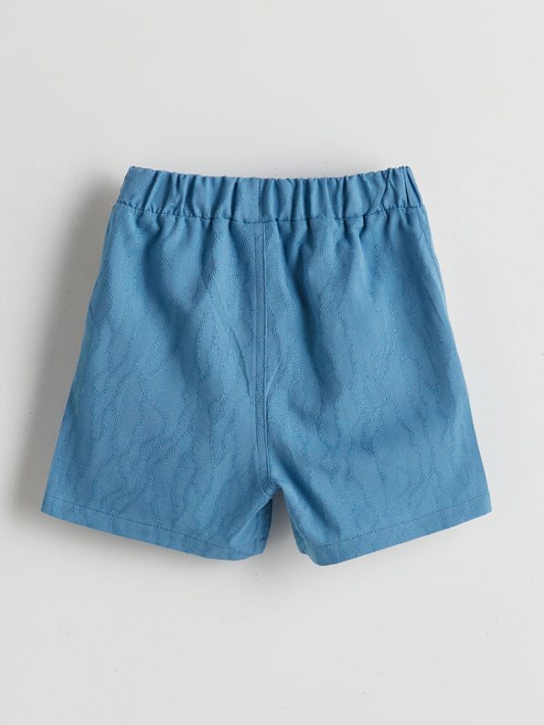 LCW Baby Blue Elastic Waist Shorts for Boys