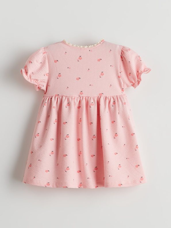 LCW Baby Pink Floral Dress Shirt for Girls