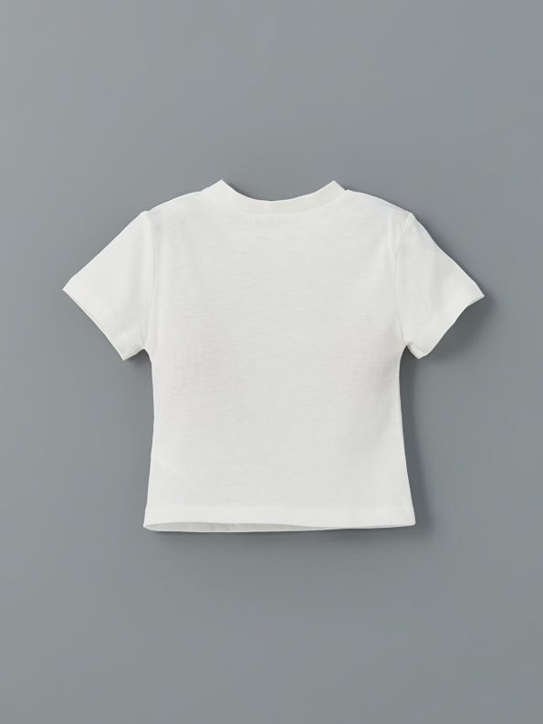 LCW Baby Ecru Printed Boys' T-Shirt Set