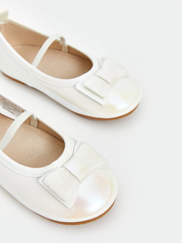 LCW STEPS Beige Bow Detail Girls' Ballet Flats