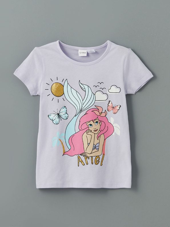 LCW Kids Lilac Ariel Print Girls' Pajama Set