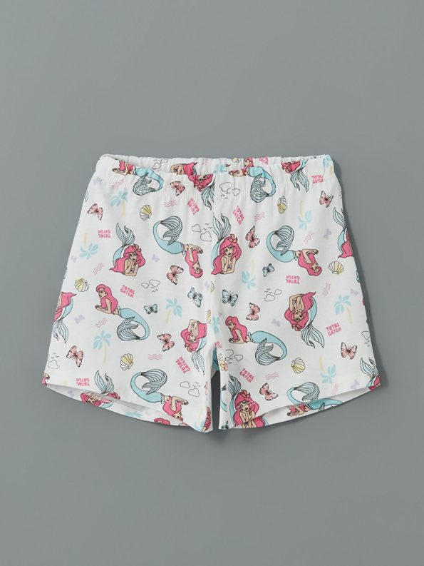 LCW Kids Lilac Ariel Print Girls' Pajama Set