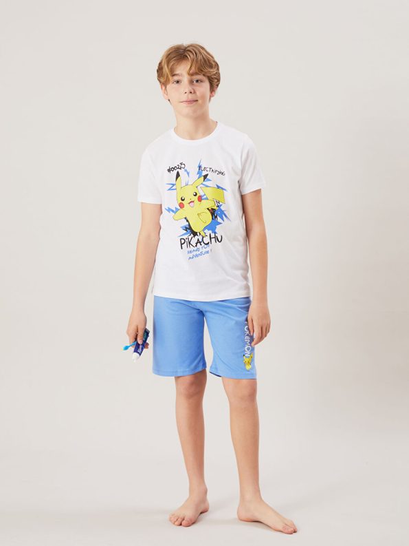 Boys' Pikachu Print Crew Neck T-Shirt