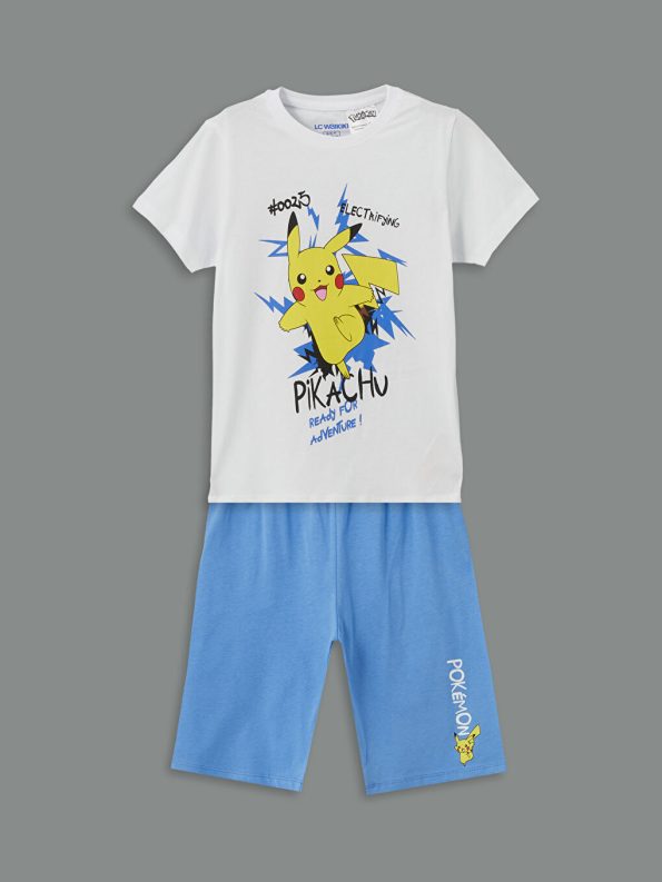 Boys' Pikachu Print Crew Neck T-Shirt