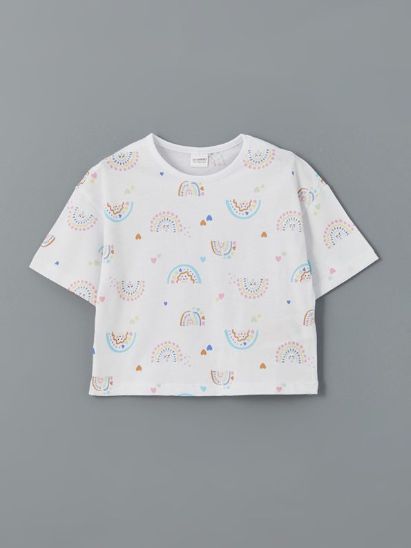 LCW Kids White Short Sleeve Pijama Set for Girls
