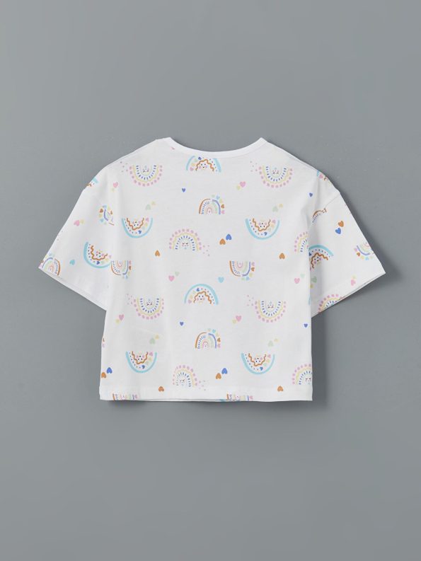 LCW Kids White Short Sleeve Pijama Set for Girls