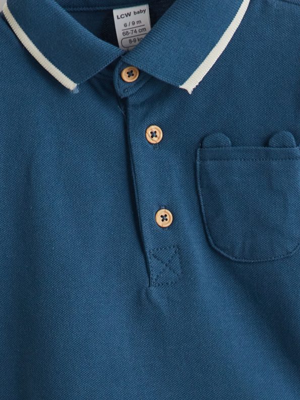 LCW Baby Navy Polo Collar Baby Boy T-Shirt and Pants Set