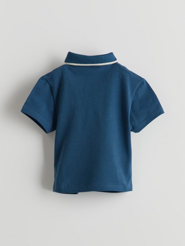 LCW Baby Navy Polo Collar Baby Boy T-Shirt and Pants Set