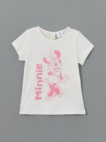LCW Baby White Minnie Mouse Printed Girls' Baby Set 3-Piece