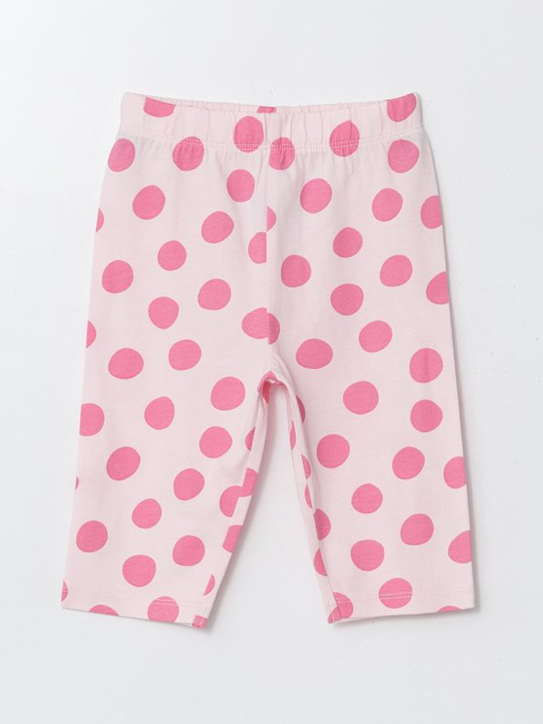 LCW Baby Pink Daisy Duck Printed Girl's T-Shirt and Pants Set