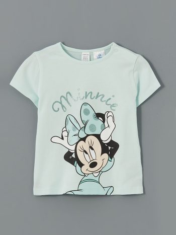 LCW Baby Green Minnie Mouse Print Girls Pajama Set