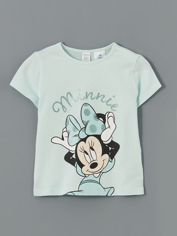 LCW Baby Green Minnie Mouse Print Girls Pajama Set