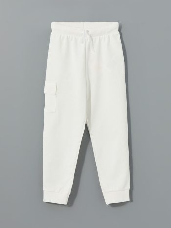 LCW Kids Cream Elastic Waist Boys Jogger Pants Set
