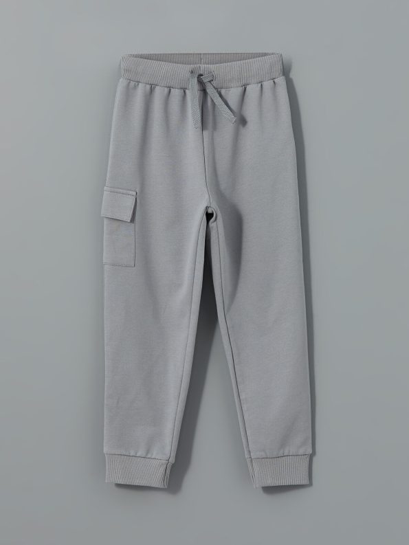 LCW Kids Cream Elastic Waist Boys Jogger Pants Set