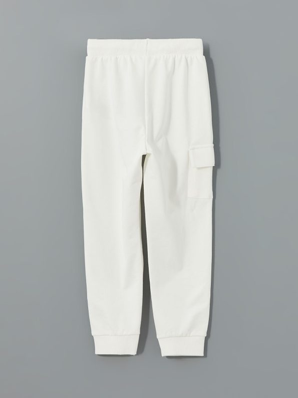 LCW Kids Cream Elastic Waist Boys Jogger Pants Set