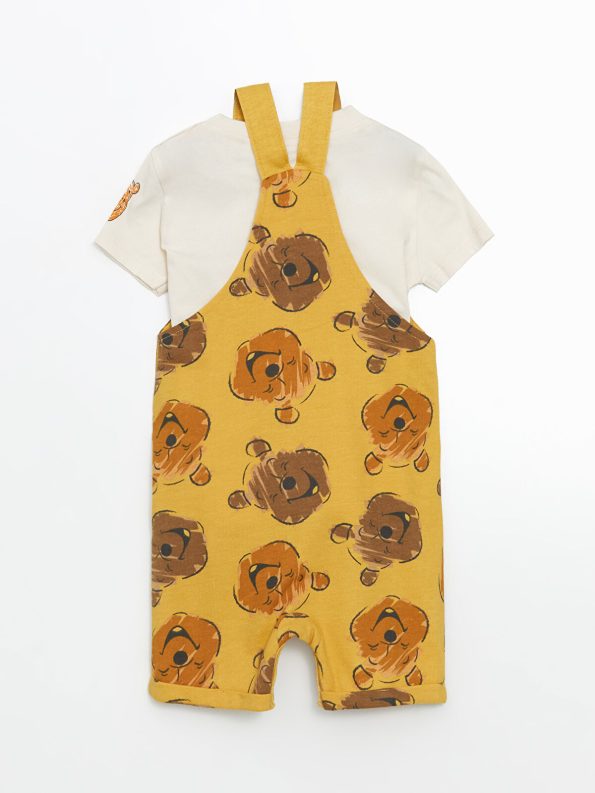 LCW Baby Yellow Winnie the Pooh Printed Boys T-Shirt and Dungaree Set