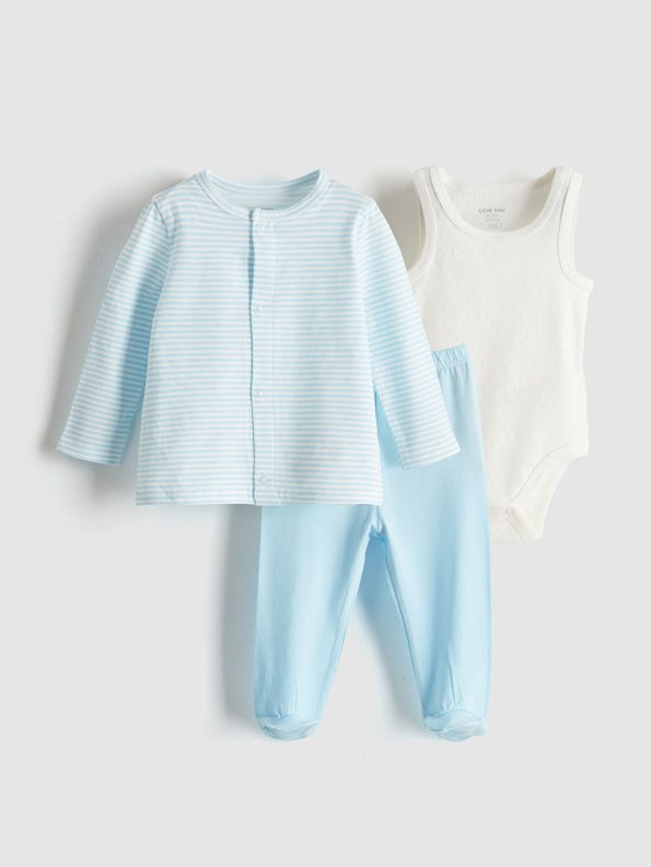 LCW Baby Ecru Basic Boy Baby Hospital Set