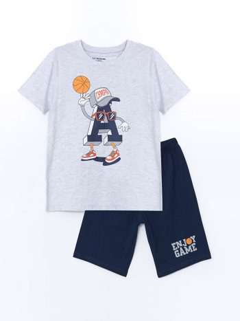 Boys' Real Madrid Printed Crew Neck T-Shirt and Shorts