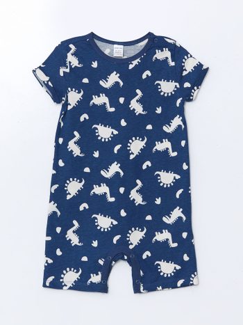 LCW Baby Navy Blue Short Sleeve Bodysuit Set for Boys