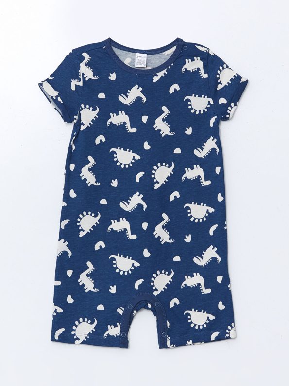 LCW Baby Navy Blue Short Sleeve Bodysuit Set for Boys