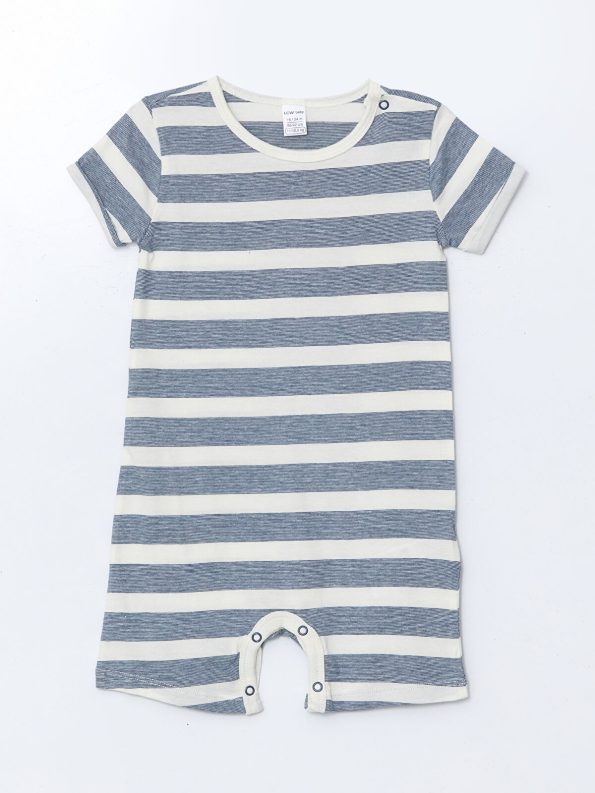 LCW Baby Navy Blue Short Sleeve Bodysuit Set for Boys