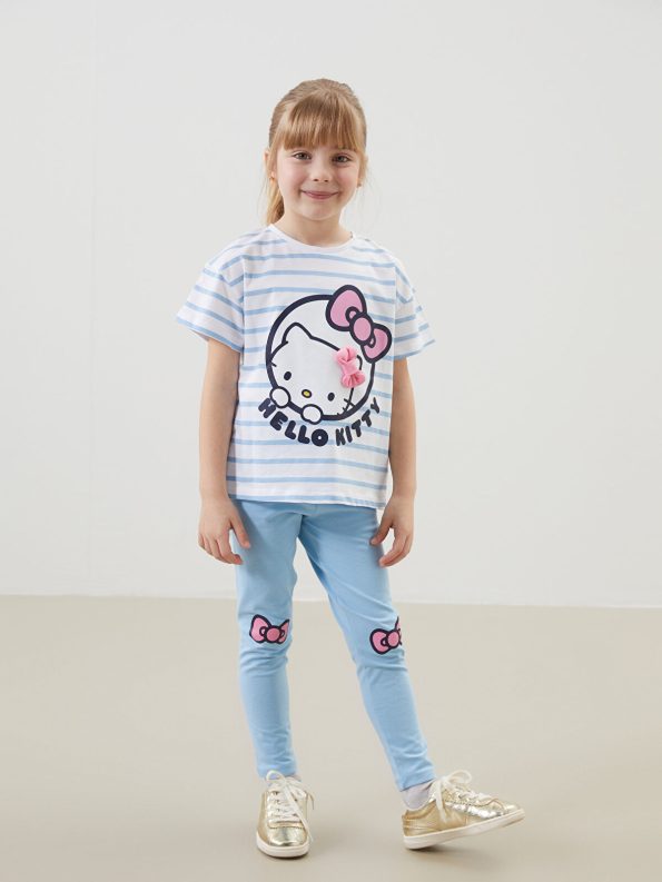 LCW Kids Blue Hello Kitty Printed T-Shirt and Leggings Set