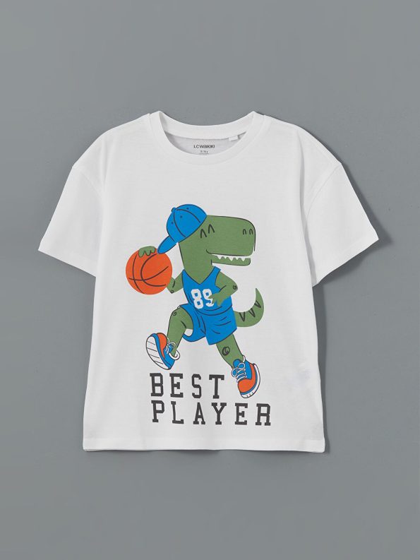 LCW Kids Blue Best Player Printed Boys T-Shirt Set