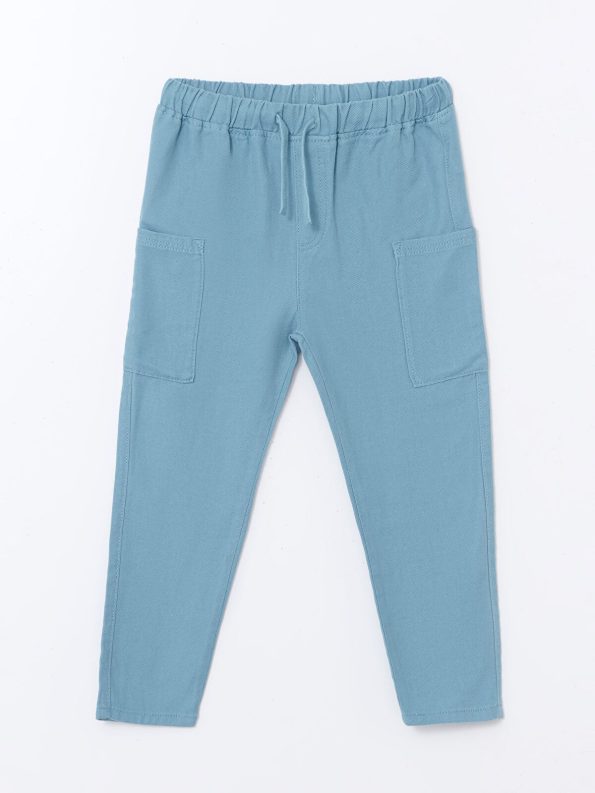 LCW Kids Blue Linen Blend Boys Cargo Pants