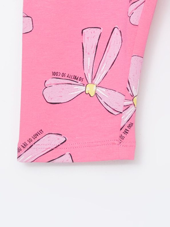 LCW Kids Pink Printed Leggings for Girls