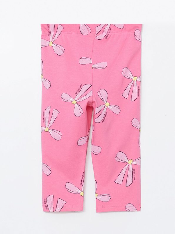 LCW Kids Pink Printed Leggings for Girls