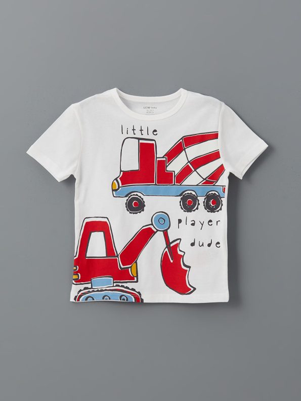 LCW Baby White Short Sleeve Pajama Set for Boys