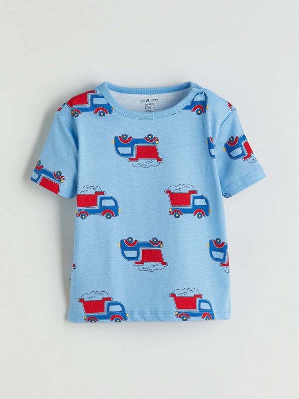 LCW Baby White Short Sleeve Pajama Set for Boys