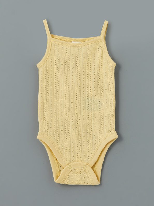 LCW Baby Cream Square Neck Girls' Bodysuit Set of 3