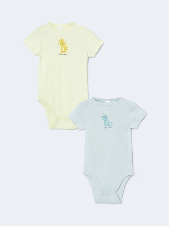 Boys' Printed Crew Neck Bodysuit Set