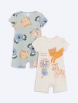 Boys' Crew Neck Cotton Romper Set