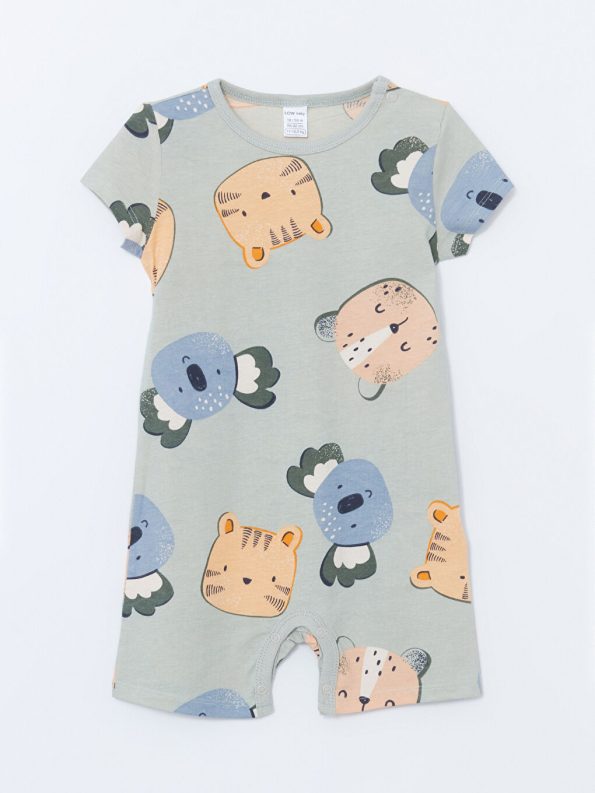 Boys' Crew Neck Cotton Romper Set