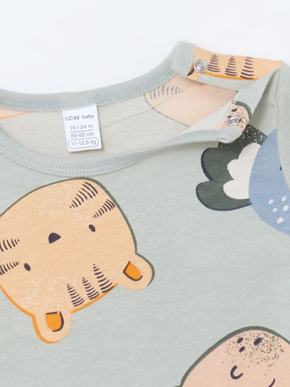 Boys' Crew Neck Cotton Romper Set