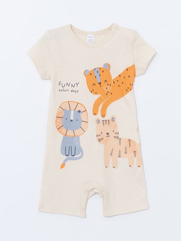 Boys' Crew Neck Cotton Romper Set