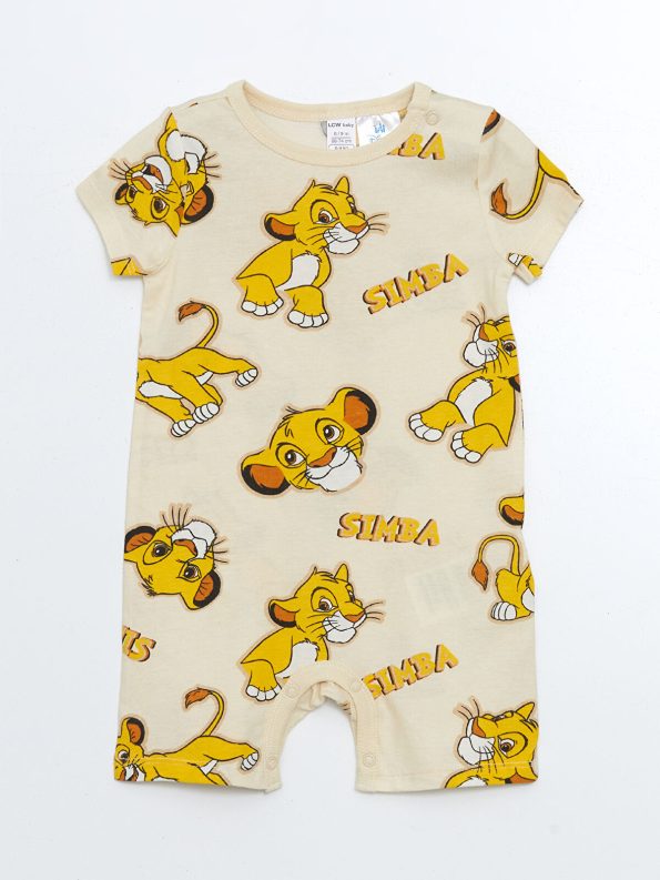 LCW Baby Gray Lion King Printed Baby Romper